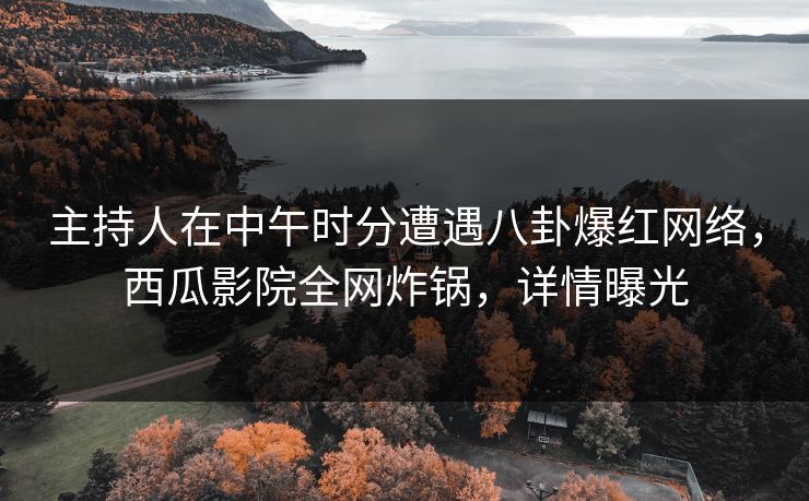 主持人在中午时分遭遇八卦爆红网络，西瓜影院全网炸锅，详情曝光
