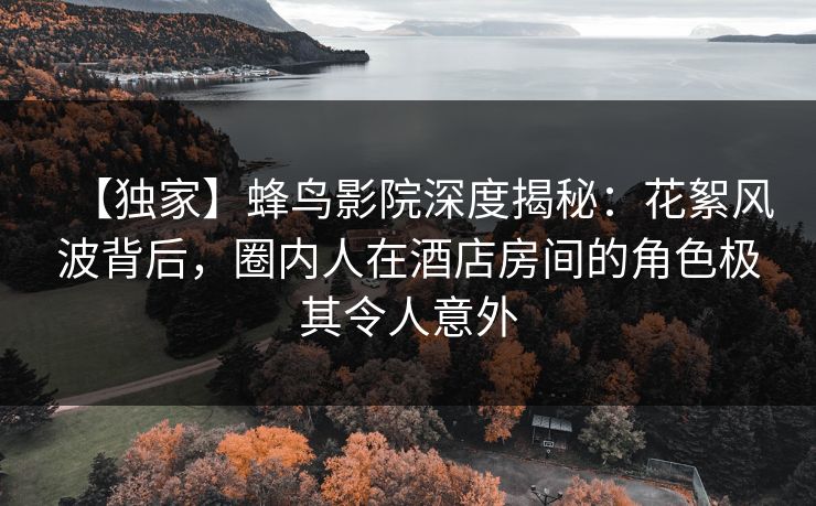 【独家】蜂鸟影院深度揭秘:花絮风波背后,圈内人在酒店房间的角色极其令人意外 【独家】蜂鸟影院深度揭秘:花絮风波背后,圈内人在酒店房间的角色极其令人意外